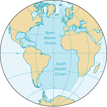 World Map Atlantic Ocean