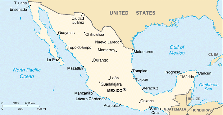 Map 0f Mexico