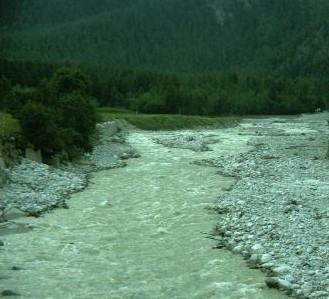 Braided glacial stream